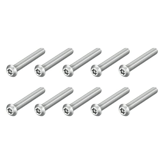 10Pack 1/4-20 x 1-3/4" Torx Security Machine Screws Bolt, Silver Tone