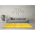 thumbnail image 3 of Ahgly Company Indoor Round Abstract Yellow Modern Area Rugs, 3' Round, 3 of 4