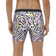 thumbnail image 2 of Men's Boxer Briefs, Zebra print colorful cute Soft and Breathable Mens Underwear Boxer Briefs With Widen Waist, 2 of 5