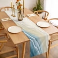 thumbnail image 3 of Table Runner 36 Inches Long for Kitchen Dining, Haze Blue Beach Coastal Dresser Scarf Farmhouse, Dining Table Decorations for Wedding/Parties, Summer Ocean Nautical Seaside 13 x 36 In, 3 of 8