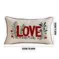 thumbnail image 2 of Love Embroidered Valentine's Day Throw Pillow Cover, Decorative Cushion Case With Floral Accents And Red Trim - For Home Decor, Bedroom, Living Room, Valentine's Day Gifts, Sofa,, 2 of 4