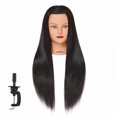 thumbnail image 1 of Cabeza de maniquí Hairginkgo de 26 a 28 pulgadas, cabeza de maniquí de pelo de fibra sintética súper larga, cabeza de entrenamiento de peluquería, cabeza de muñeca de cosmetología para cortar práctica, 1 of 5