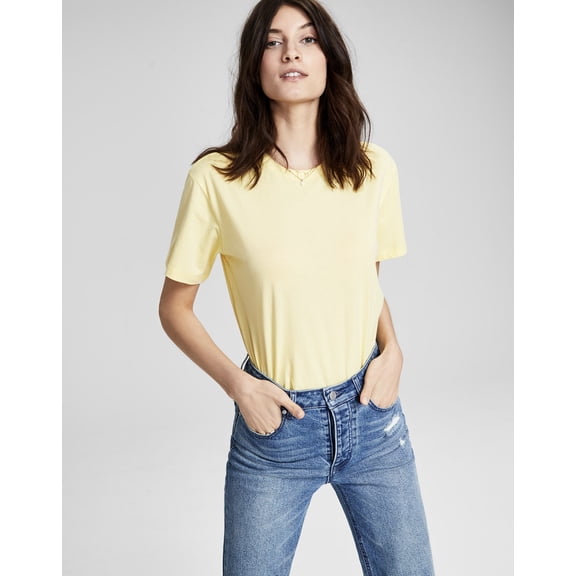 Now This Womens Cotton Boyfriend T-Shirt Buttercup Yellow M