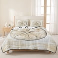 thumbnail image 3 of Full Quilt Set 78''x90'', Sand Dollar Coastal Lightweight Summer Bedspread Coverlet Set with 2 Pillow Shams, Summer Beach Beige Ocean Breathable All Season Quilt Bedding for Bedroom/Guest Room, 3 of 9