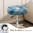 thumbnail image 3 of SEANATIVE Marble Stripes Round Stool Cover 2 Piece Easy to Clean Round Chair Cover for Home Soft Round Bar Stool Seat Cover with Elastic Size L, 3 of 7