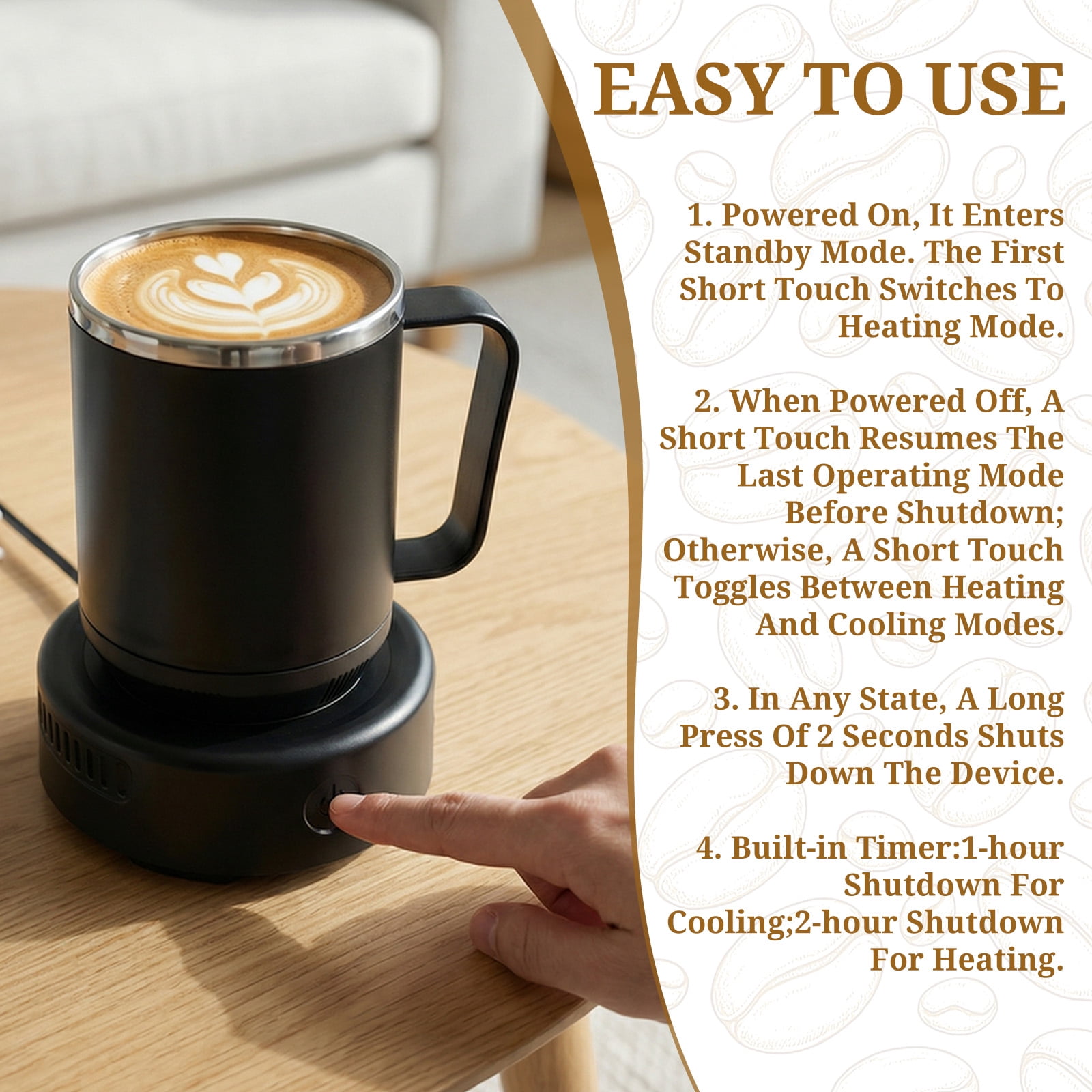 Haysky 2 IN 1 Coffee Tea Drinks Mug Warmer Cooler Desktop Heating and Cooling Beverage Plate for Water Milk Beer Cocoa US Plug