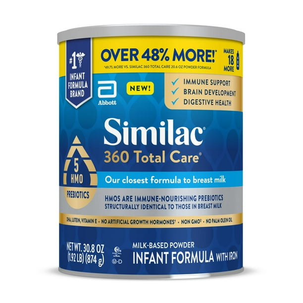 Similac 360 Total Care Infant Formula Powder, 30.8oz Can (Case of 4