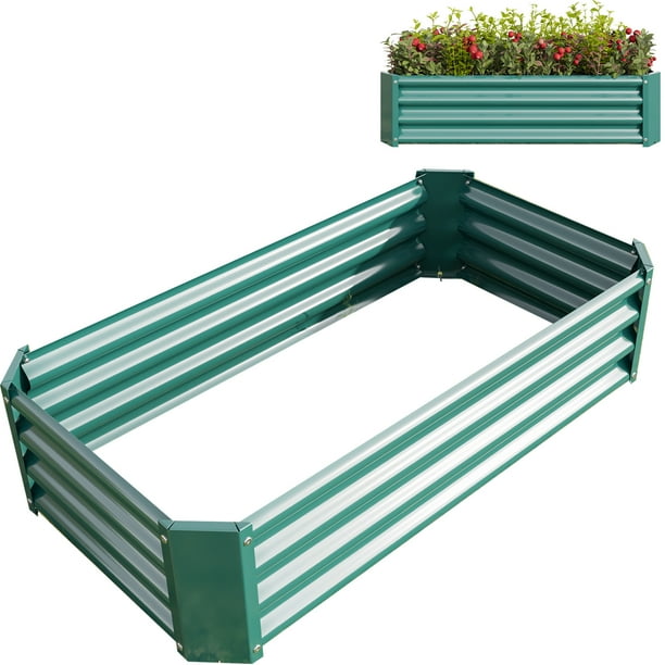 Metal Raised Garden Bed, Seizeen 4×2 × 1 ft Planter Box for Outdoor