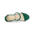 thumbnail image 4 of BLISSFUL STEP Women's Open Toe Strappy Block Heel Sandals Green 7, 4 of 7