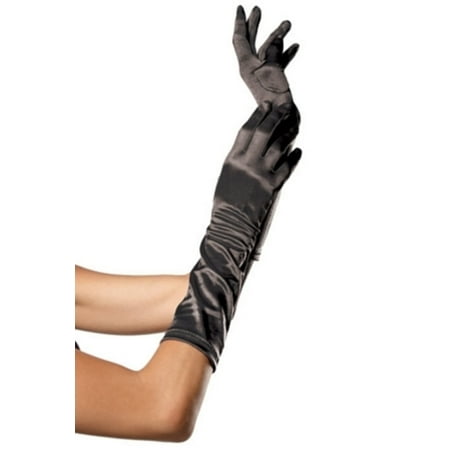Leg Avenue Women's Elbow Length Satin Gloves, Red, One Size