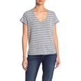 thumbnail image 1 of PST By Project Social T Everyday V-Neck T-Shirt In Blue Stripe Size S, 1 of 1