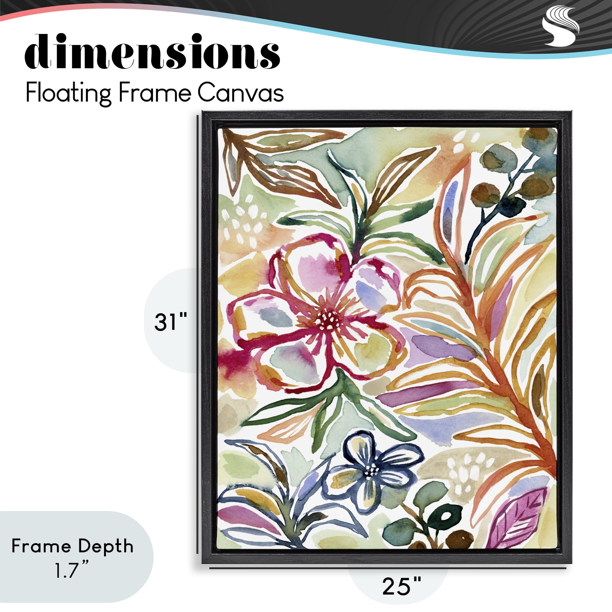 Stupell Industries Colorful Garden Impressions Black Framed Floater Canvas Wall Art, design by Lisa Nohren