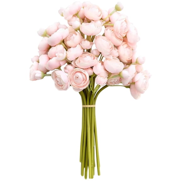 TGY Pink Artificial Ranunculus Flowers,18 Pcs Faux Peonies Bouquets,Fake Plants Silk Flowers,for Wedding Engagement Centerpieces Arrangements Bridal Shower Decorations