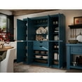 thumbnail image 3 of Palace Imports 100% Solid Wood Kitchen Pantry Storage Cabinet with Solid Doors, Adjustable Shelves and 2-Drawers, Teal Blue, 3 of 6