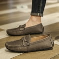 thumbnail image 5 of Spring Summer New Men's Casual Hollow Loafers Slip On Breathable Mesh Leather Flats Boat Shoes Driving Shoes Moccasins, 5 of 15