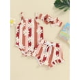 thumbnail image 3 of Bagilaanoe 3pcs Newborn Baby Girl Shorts Set Sleeveless Flower Print Romper Tops + Shorts + Hairband 3M 6M 12M 18M Infant Casual Summer Clothes, 3 of 8