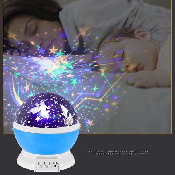 Sueño romántico rotativo USB alimentado por batería LED noche estrellada proyector Tmvgtek en forma de estrella niños lámparas de dormitorio