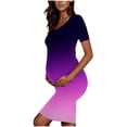 thumbnail image 6 of Frnrwgo Maternity PhotoDress Purple Short Sleeve Maternity Dress Ruched Pregnancy Clothes S-XL, 6 of 6
