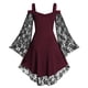 thumbnail image 4 of ICHUANYI Clearance Fashion Sexy Women Patchwork Skull Lace Splicing Long Sleeve Vintage(Wine, XXL) ICHUANYI WER2023080806306, 4 of 6