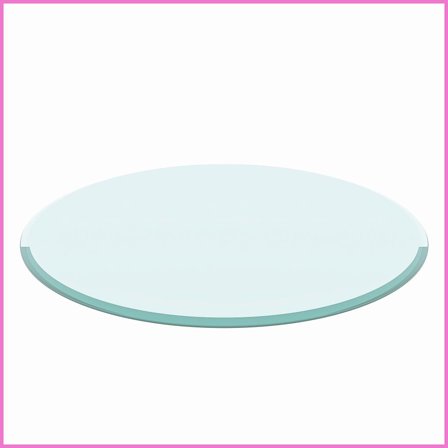 32” Round Tempered Glass Coffee Table Top – 1/2" Thick, Easy-Clean, Safe Beveled Edge for Living Room