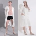 thumbnail image 4 of Women's Zip Up Housecoat Zipper Front Robe Lightweight Bathrobe Short Sleeve Loungewear Nightgowns Loose Nightgowns Spa Bathrobe with Pockets, 4 of 5
