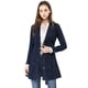 thumbnail image 3 of Chaqueta Vaquera Allegra K Larga con Cinturón y Solapa muesca Mujer Azul oscuro 3XL, 3 of 6