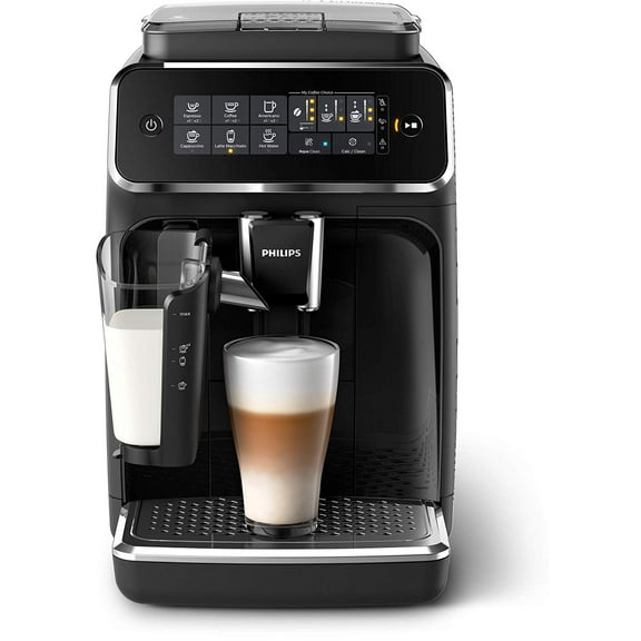 Philips - Series 3200 Espresso Machine with Milk Frother - Glossy Black