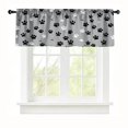 thumbnail image 2 of Rdsfhsp Paw Print Window Valance Curtain, Black White Pet Pattern Decorative Rod Pocket Curtain for Kitchen Bedroom Home Decor, 2 of 5