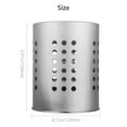 thumbnail image 5 of Kitchen Holder Organizer, Stainless Steel Cooking Utensil Container Crock, Flatware Cylinder Caddy with Drain Holes, Spoon Chopsticks Fork Knife Draining Rack Storage Organizer, 5 of 7