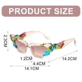 thumbnail image 2 of Personalized cat eye sunglasses, fashion irregular, metal, Brown, 2 of 5