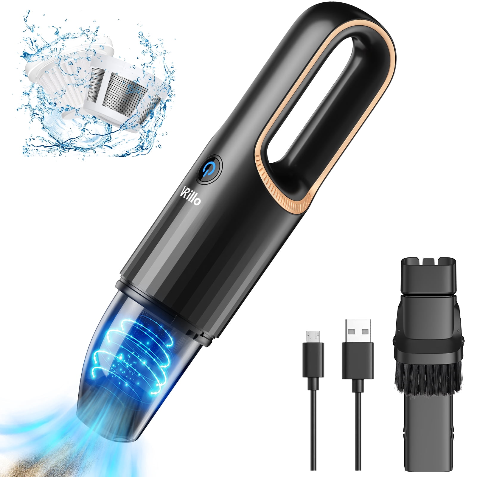 HD100 Handheld Vacuum Cleaner, 8Kpa Cordless Car Vacuum with High Power