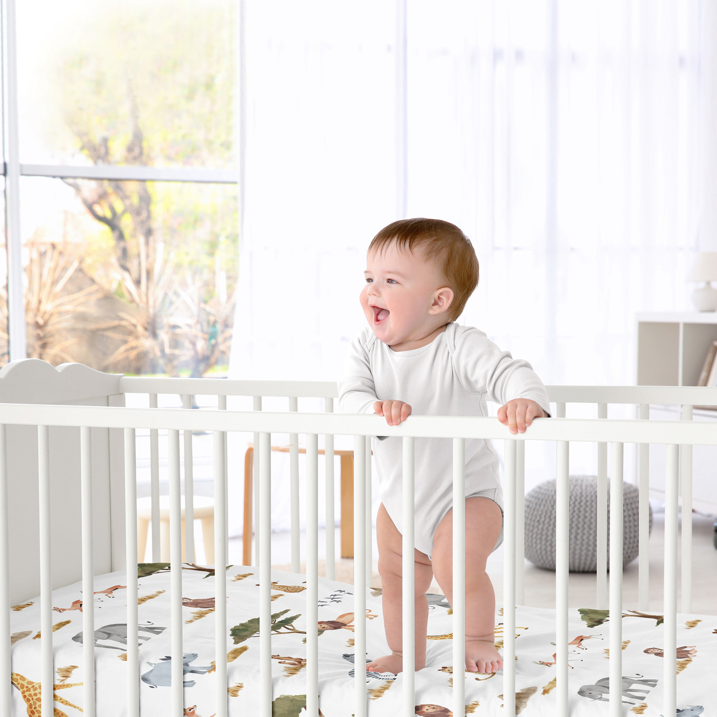 Sweet Jojo Designs Jungle Multicolor Fitted Crib Sheet