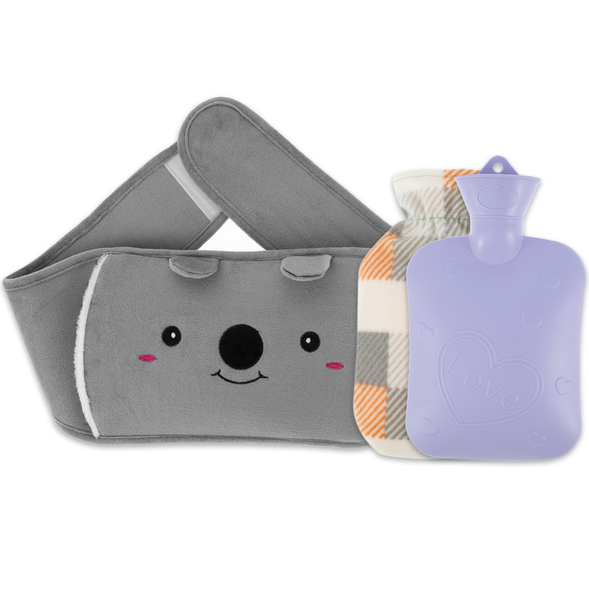 Hot Water Bottle Warm Water Bag Rubber Hot Water Pouch with Soft Plush