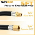thumbnail image 2 of 1/4’’ NPT Propane Extension Hose, Soft Nose POL Propane Gas Fitting LP 1/4" NPT Male & ME318P Propane Tank Adapters, Replacement for Gas grills, Turkey Fryers, Fire Pit, Mr Heater.RV Equipment, 2 of 5