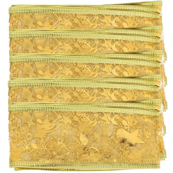 DECORNIJIA Ribbon Golden 5 Rolls 78.7x1.97in Polyester Decorative Wrapping Ribbons