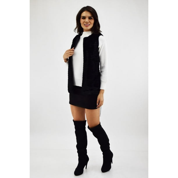 Ropa Chalecos Peludos Largos Para Mujer Combinar Chaleco Peludo