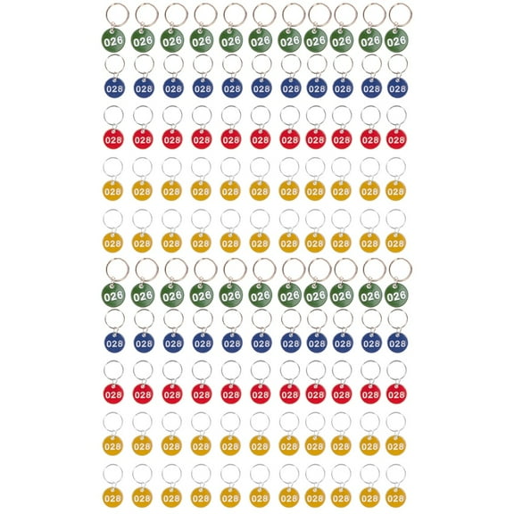 2 Pieces Numbered Tags Number Key Chain 1-50 Random 3*3CM Blue