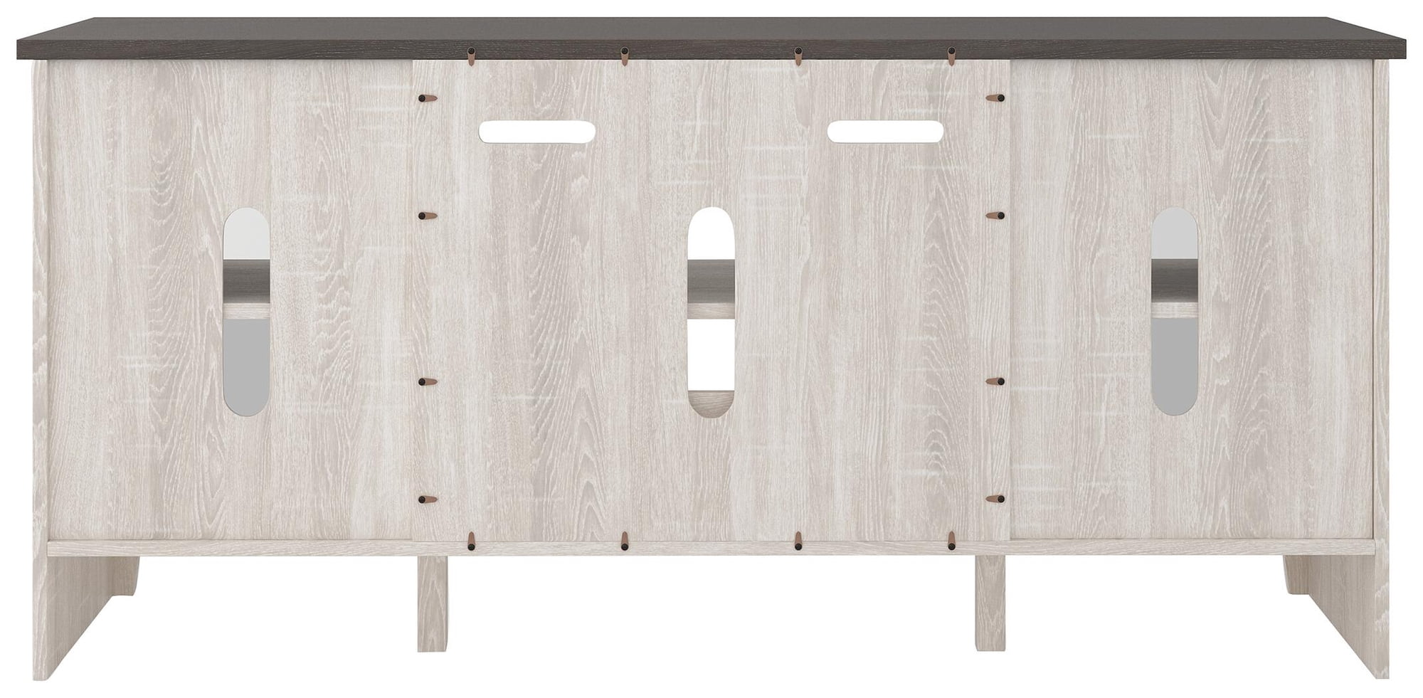 Signature Design by Ashley Dorrinson TV Stand with Fireplace Option, Two-Tone, Farmhouse Entertainment Center for TVs up to 65" with Glass Doors
