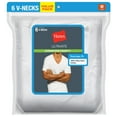 thumbnail image 2 of Hanes Ultimate Men's Tagless Ultra Soft V-Neck Tee-Multiple Packs Available, White-7 Pack, Large, 2 of 2