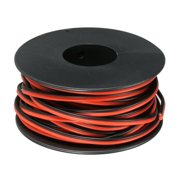 Uxcell 2 Conductor Parallel Silicone Wire 24AWG 24 Gauge Red Black Electrical Wire Tinned Copper Spool 10m/33ft