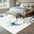 thumbnail image 4 of 5'x7' Area Rugs, Navy Blue Spring Floral Indoor Outdoor Area Rug for Living Room Bedroom, Farmhouse Butterfly Watercolor Washable Bathroom Rugs Kitchen Floor Carpet Mats Home Decor Aesthetic, 4 of 8