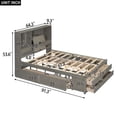 thumbnail image 4 of Queen Size Platform Bed with Storage Headboard, Gray Bed Frame with 8 Drawers, Solid Wood No Box Spring Needed, Gray, 4 of 8