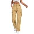 thumbnail image 3 of Kcolen Womens Cargo Pants, Casual Lightweight Trousers with Pockets, Loose Fit Women Trendy Summer Hiking Pants, 3 of 7