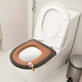 thumbnail image 5 of Household Toilet Seat Cover, Winter Warm Thickened, Knitted Washable, Handle Design, Soft Comfortable, High Elasticity, Full Surround, Round Rectangular Compatible, Easy Install Clean, 5 of 6