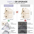 thumbnail image 2 of Travel Backpack for Women Men, Waterproof Carry on Backpack for Traveling on Airplane, Personal Item Bag Airlines Approved, College Laptop Backpack with Shoe Compartment Casual Daypack, Beige, 2 of 9