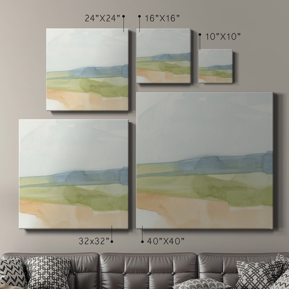 Wexford Home Pastel Slopes I-Premium Gallery Wrapped Canvas, 32" x 32" - Ready to Hang