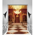 thumbnail image 3 of ABPHOTO 5x7ft Photography Backdrop Chruch Luxury Palace Droplight Red Curtain Black and White Marble Floor European Archiculture Photo Background Backdrops, 3 of 4
