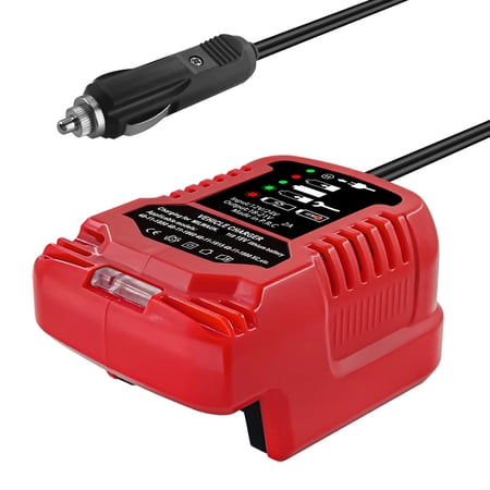 CoolStuff Mini Car compatible with Milwaukee M18 Battery-Portable Quick Charger for 18V Lithium Batter 18V Lithium Battery,Portable Quick Charger 12V Input 18V 2A Output with Cigarette Lighter Plug