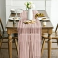thumbnail image 4 of Dusty Rose Gauze Table Runner 120 Inch 10FT, Seasonal Sheer Chiffon Cheesecloth Kitchen Dining Holiday Birthday Table Decor for Home Party, 4 of 8