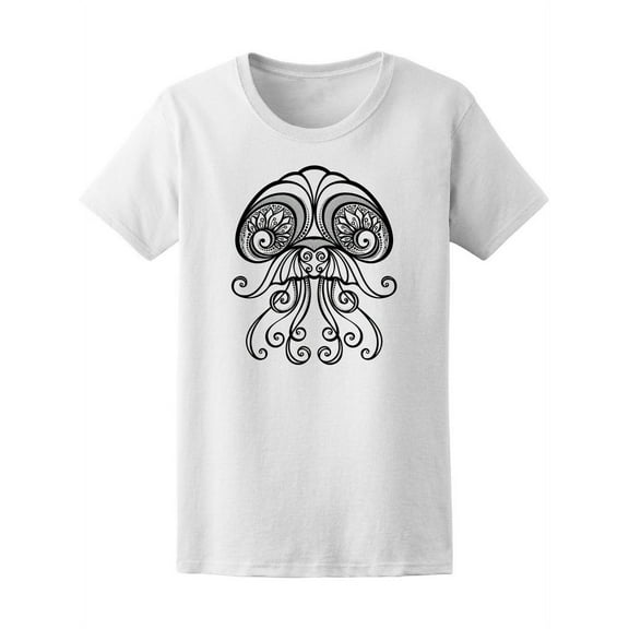 Beautiful Jellyfish Cool Mandala T-Shirt Women -Image by Shutterstock, Female Large
